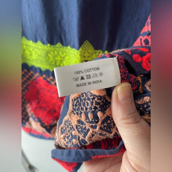 ROSE & ROSE MEXICAN STYLE EMBROIDERED S/S DRESS IN LADIES SIZE LARGE - CUTE! - Picture 7 of 8